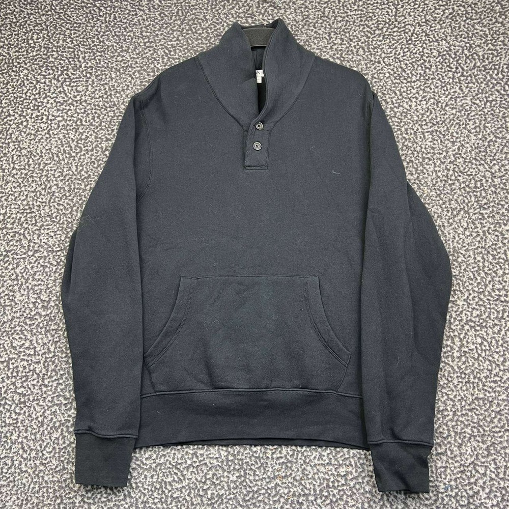The Rail Sweatshirt Men Large Black Shawl Collar Pullover Fleece